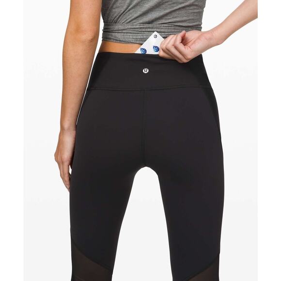 Lululemon Wunder Under High-Rise Tight 28" Women’s Size 6 Mesh Black EUC - Picture 6 of 13